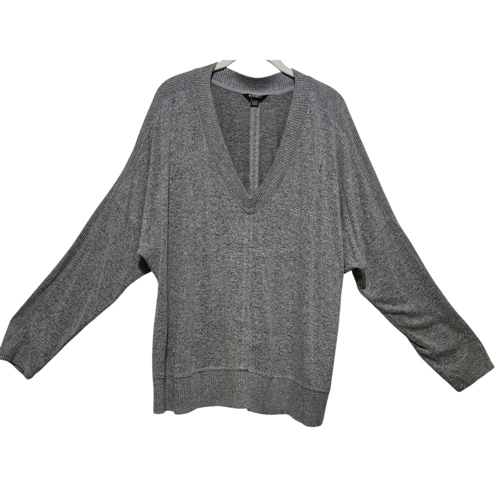 Buffalo, Women's Heathered Gray V-Neck Dolman Sleeve Knit Sweater‎ Sz XXL